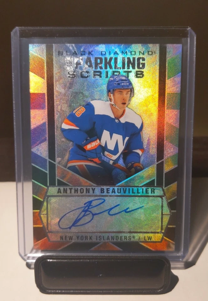 2022-23 Upper Deck Black Diamond ANTHONY BEAUVILLIER Sparkling Scripts SC-AB 💎 - Image 1 of 2