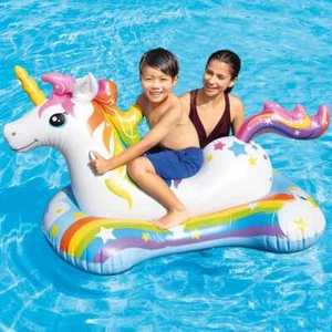 INTEX Einhorn Schwimmtier Wasserspielzeug Pooltier Badetier Reiter Aufblasbar - Bild 1 von 3