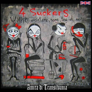 contemporary pop art painting artist original canvas cartoon vampire black white - Picture 1 of 24