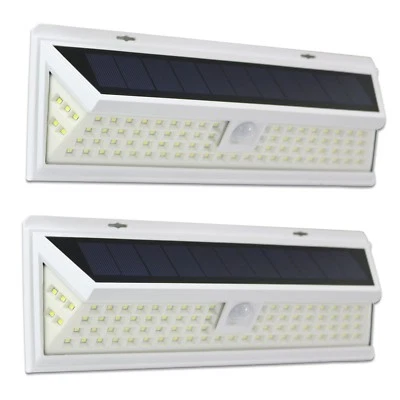 2 Pack 86 LED Solar Power Motion Sensor Wall Light Outdoor Garden Lamp White - Image 1 of 4