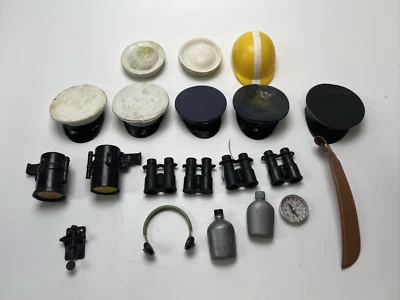 Vintage Hasbro GI Joe Action Man Hat Cap Binoculars Spotlight Canteen Lot Of 20 - Image 1 of 4