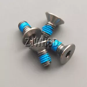 4pcs M4 x 8 Ti tanium Screw Bolt Allen hex Socket Flat head with ThreadLocker - Picture 1 of 2