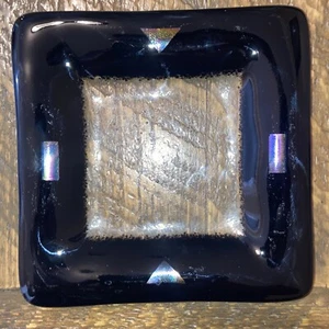 Kiln Art World-class Fused Glass Trinket Tray Plate - Picture 1 of 5