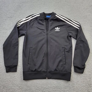 Adidas Track Jacket Boys Medium (11-12 Years) Trefoil Full Zip Long Sleeve - Picture 1 of 11