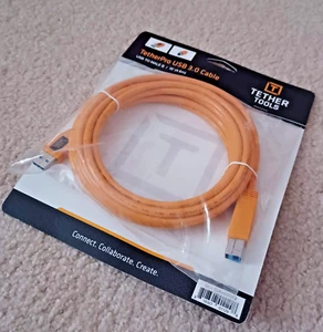New Tether Tools 15' TetherPro USB 3.0 to Male B Cable Orange CU54600RG - Picture 1 of 5