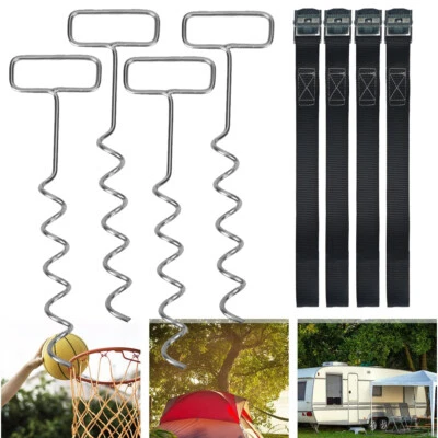 Trampolin Bodenanker Heavy Duty Erdanker Bodenanker Eindrehen Bodenanker 4x - Bild 1 von 4