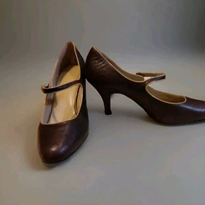 Alex Marie Heels 8.5 Med Mary Jane's Brown & Beige - Picture 1 of 8