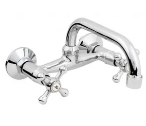Wall Mounted Kitchen Mixer Tap 20cm C Spout Retro Heads - Picture 1 of 2