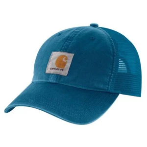 Carhartt Men's Canvas Mesh-Back Cap, Deep Lagoon - Picture 1 of 1
