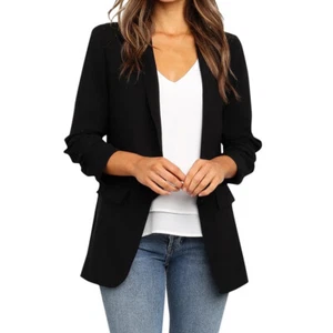 Autumn New Blazer Jacket Women Fashion Solid Formal Blazers Femme Jackets Offic - Picture 1 of 7