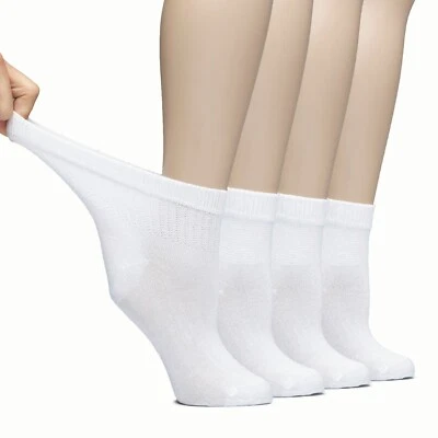 Calcetines finos de bambú al tobillo para diabéticos ligeros Hugh Ugoli para mujer, 4 pares Foto 1 de 4