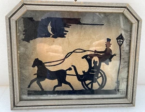 Vintage Framed Scherenschnitte Carriage Driver - Picture 1 of 2