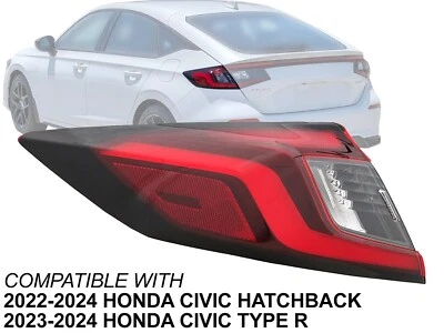 Lâmpada traseira de LED para 2022-2024 Honda Civic Hatchback Type R Driver Side 33550T47A01 - Imagem 1 de 4