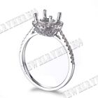 SI Diamonds Semi Mount Setting Wedding Ring Solid 10K White Gold 6.5mm Round Cut