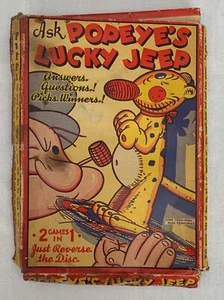 POPEYE'S LUCKY JEEP GAME WITH BOX C. 1936 EUGENE NORTHWESTERN PRODUCTS - Picture 1 of 8