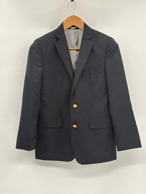 Traje Chaqueta Blazer Ike Behar Botón Dorado Niños Niños Talla 14 Azul Marino Mezcla de Lana Foto 1 de 4