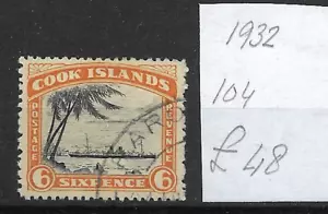 Cook Islands @ 1932 SG104 KGV Definitive 6d Used NICE PRICED @ GB839 - Picture 1 of 1