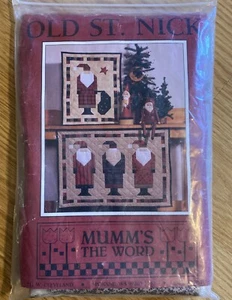 Mumm’s The Word Old St. Nick Wall Quilt Kit, Fabric For Top & Binding, Open Pkg - Picture 1 of 9