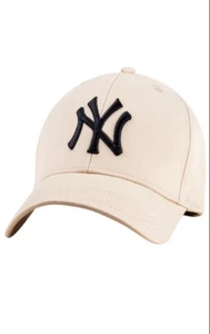 Gorra de Béisbol Ajustable Nueva York Premium 100% Algodón, Modelo de Fábrica Unisex Crema - Imagen 1 de 5