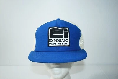 Винтажная бейсболка Exposaic Industries Inc бейсболка водитель грузовика сетчатая нашивка кепка синяя - Изображение 1 из 4