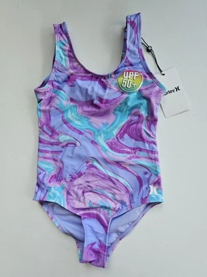 Traje de baño Hurley para niñas pequeñas talla 5 púrpura azul turquesa 1 pieza UPF 50+ Foto 1 de 2