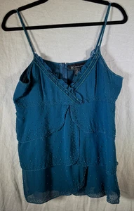 INC International Concepts Y2K Vintage Shirt Tank Top Size 12 Beaded Silk Straps - Picture 1 of 12
