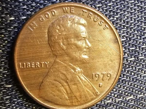 1979d Lincoln Cent Penny BOTH SIDES Plating Errors Super Rare!! Sharp Details - Picture 1 of 12