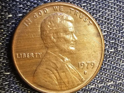 1979d Lincoln Cent Penny  BOTH SIDES Plating Errors Super Rare!! Sharp Details - Image 1 of 4