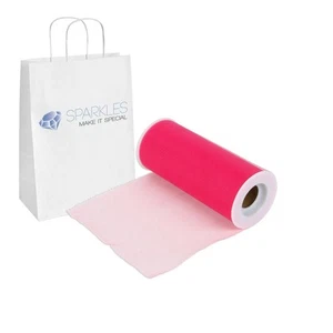 10 Pezzi Rotolo Tessuto Tulle Fucsia 6" x 25 Yd Matrimonio Fiocco Festa ba - Foto 1 di 5