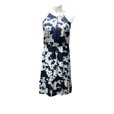 Vestido para mujer Simply Vera Vera Wang grande blanco con rodilla forrado azul suave Foto 1 de 4