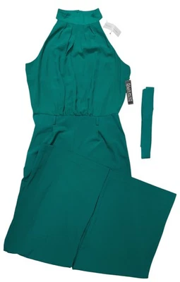 Mono para mujer New York & Company verde azulado de gasa con cinturón talla M Foto 1 de 4