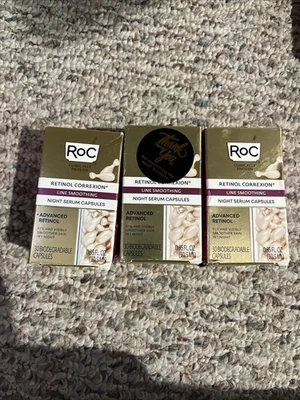 批量 3 件 RoC 视黄醇 Correxion 抗衰老抗皱晚霜,视黄醇精华 — 第 1/3 张图片