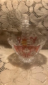 Anna Hutte Bleikristall 24% Lead Crystal Basket Ruby Red Flash Germany - Picture 1 of 1