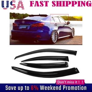 For 2006-2012 Lexus IS250 IS350 ISF Sedan Window Visor Vent Shade Rain Guards - Picture 1 of 12