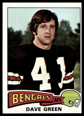 1975 Topps #394 Dave Green Rookie Cincinnati Bengals RC Card - Image 1 of 2