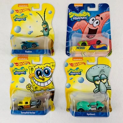 Hot Wheels SpongeBob SquarePants Lot of 4 Nickelodeon Spongebob Hot Rod Plankton - Image 1 of 4