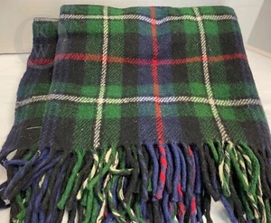 Vintage~Troy Robe*100% Wool*Carriage or Stadium Blanket*Green & Blue Tartan - Imagen 1 de 5