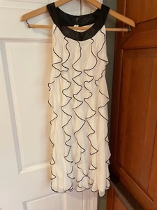 Girl's BCX GIRL Dress, Size 16, Halter Neckline, Tie Back Waist, White/Black - Picture 1 of 7