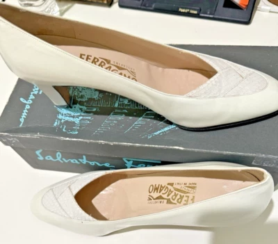 Zapatos casi nuevos Salvatore Ferragamo talla 9.5 aa color crema 4623 Foto 1 de 4