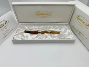 CONKLIN MARK TWAIN CRESCENT SPECIAL EDITION BUTTERSCOTCH FOUNTAIN PEN F 14K - Picture 1 of 14