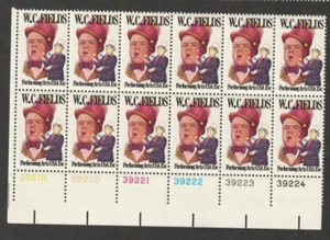 U.S. 1980 W.C. Fields 15 Cent 12 stamp Plate Block MINT MNH Scott # 1803 - Picture 1 of 1