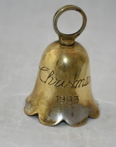 Vintage Annual 1993 Handmade Silver Plate Christmas Bell Ornament - Picture 1 of 3