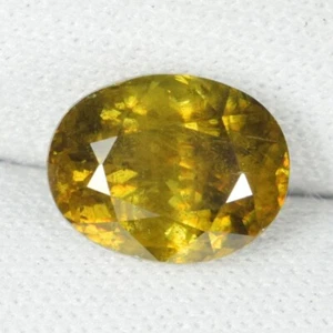 4.16 ct SHIMMERING SPARKLING GLOW BROWN YELLOW NATURAL SPHENE  OVAL See Vdo Yel - Picture 1 of 3