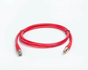 Canare L-5CFB 75ohm RCA to BNC, Pro Digital Audio Video Red Coax Cable. - Picture 1 of 3