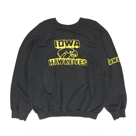 Vintage Iowa Hawkeyes Sweatshirt Crewneck Size 3XL Black NCAA Cover