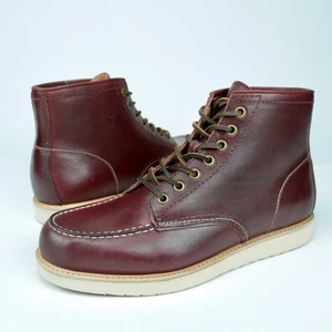 Bloomingdales Mens Store Boots 9.5 Brown Leather Mid Top Lace Up Ankle Dress - Picture 1 of 8