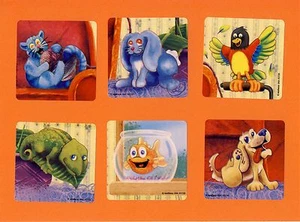 12 mascotas domésticas animales - pegatinas grandes - gato, perro, conejo, pez, pájaro, lagarto - Imagen 1 de 1