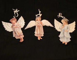 Bradford Heaven's Little Angels Christmas Ornaments Dona Gelsinger Set of 3 - Picture 1 of 13