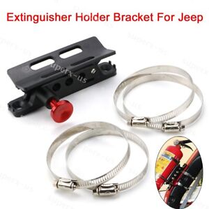 Car UTV Roll Bar Fire Extinguisher Holder Bracket Red For Jeep Wrangler JK SU