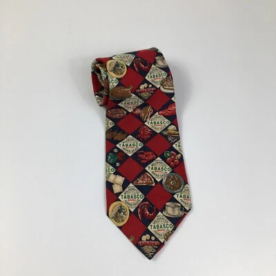 Vtg TIE Necktie - TABASCO - 100% Imported Silk Made in USA - Image 1 of 4